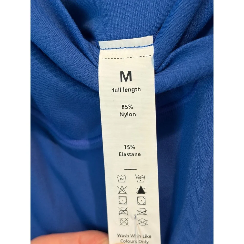 Halara Crossover‎ Waist High Rise Full Length Leggings with Pockets Blue Size M